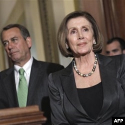 Vakillar Palatasida demokratlar sardori Nensi Pelosi va respublikachi spiker Jon Beyner