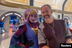 Star Wars characters pose at Walt Disney World in Orlando, Florida