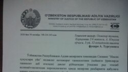 A'zam Turg'unovga Adliya vazirligining javob xati