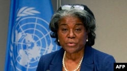 Linda Thomas-Greenfield, l'ambassadrice des Etats-Unis à l'ONU, à New York, 1er mars 2021.