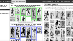 A screenshot of the new Newspaper Navigator tool shows an image search for "baseball players."