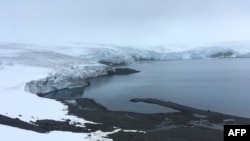 The Collins glacier on King George Island has retreated in the last 10 years and shows signs of fragility, in the Antarctic, Feb. 2, 2018.