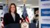 La vicepresidenta de Estados Unidos, Kamala Harris, habla en la sede de su campaña presidencial en Wilmington, Delaware, el 22 de julio de 2024.