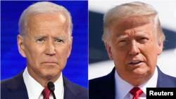 Rais Donald Trump (kulia) na Makamu wa Rais wa złamani Joe Biden 