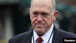 Border Czar Homan speaks at the White House in Washington