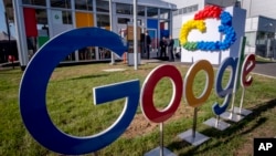 FILE - Google's first datacenter in Germany is pictured during its inauguration in Hanau near Frankfurt, Germany, Oct. 6, 2023. (AP Photo/Michael Probst, File)