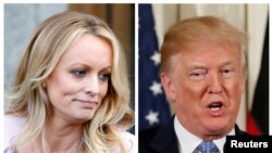 Aktorja e filmave për të rritur, Stormy Daniels (në të majtë) dhe ish Presidenti amerikan, Donald Trump