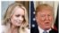 Aktorja e filmave për të rritur, Stormy Daniels (në të majtë) dhe ish Presidenti amerikan, Donald Trump