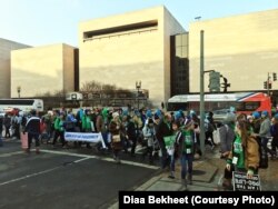 Anti-abortion activists march towards the U.S. Supreme Court, during the March for Life in Washington Friday, Jan. 18, 2019. (Photo by Diaa Bekheet)