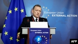 Laksamana Muda Angkatan Laut Yunani, Vasilios Griparis, komandan Misi Uni Eropa yang dinamai "Aspides". 