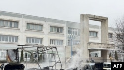 تصویر منتشر شده مقامات بلگورود پی از حمله موشکی اوکراین به این شهر. ۲۶ اسفند.