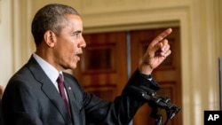 FILE - President Barack Obama speaks in the East Room of the White House in Washington, Aug. 4, 2015.