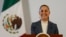 FILE - Mexican President Claudia Sheinbaum gives a media briefing from the National Palace in Mexico City, Oct. 2, 2024.