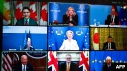 ယူကရိန်း အကူအညီပေးရေး အဓိက ဆွေးနွေးတဲ့ G7 ခေါင်းဆောင်များ အွန်လိုင်း အစည်းအဝေး မြင်ကွင်းကို အီတလီနိုင်ငံ ဝန်ကြီးချုပ်ရုံး သတင်းထုတ်ပြန်ရေး အဖွဲ့က ထုတ်ပြန်။ ဒီဇင်ဘာ ၁၃ ရက်၊ ၂၀၂၄ ခုနှစ်။