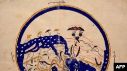 Dunyo xartiasi, jahongashta olim al-Idrisi tomonidan XII asrda bitilgan