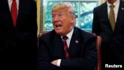 Le président américain Donald Trump parle aux journalistes de l'assassinat du journaliste Jamal Khashoggi en Turquie à la Maison Blanche à Washington, le 23 octobre 2018. REUTERS / Leah Millis