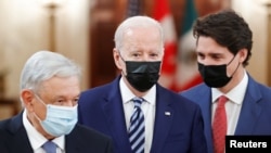 El presidente Biden se reunirá de forma virtual con 110 mandatarios del mundo, muchos de ellos del continente americano para revisar la situación de la democracia. Imagen de cumbre realizada en noviembre con la alianza de América del Norte. [Archivo]