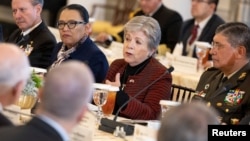 La ministra de Relaciones Exteriores de México, Alicia Bárcena, habla durante un almuerzo con el secretario de Estado de Estados Unidos, Antony Blinken, en el Departamento de Estado en Washington, Estados Unidos, el 19 de enero de 2024.