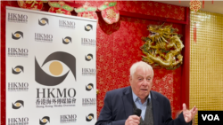 香港最後一任總督彭定康（Chris Patten）2月6日晚上在倫敦出席一場由在英香港傳媒人組織的晚宴。（攝影：美國之音/鄭樂捷）