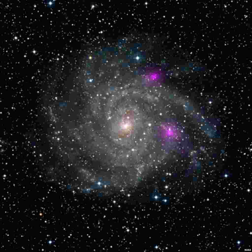 NASA's Nuclear Spectroscopic Telescope Array (NuStar) catches black holes in a galaxy web. (SA/JPL-Caltech/DS)