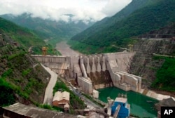 FILE - The Dachaoshan dam on the upper Mekong River is pictured in Dachaoshan, Yunnan province, China.