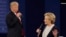 Ông Trump và bà Clinton trong cuộc tranh luận tổng thống lần thứ 2 ở Đại học Washington, St. Louis, ngày 9 tháng 10 năm 2016.