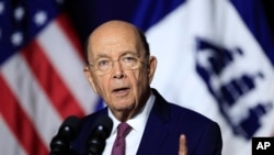 FILE - In this July 16, 2018, photo, Department of Commerce Secretary Wilbur Ross speaks to department workers in Washington. The Supreme Court says Ross does not have to testify about his decision to add a citizenship question to the 2020 census. Lawsuits brought by a dozen states and big cities, among others, say the citizenship question will discourage immigrants from participating and dilute political representation and federal dollars for states that tend to vote Democratic. 