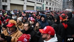 هواداران ترمپ در شهر واشنگتن‌ دی‌سی، ۱۹ جنوری ۲۰۲۵