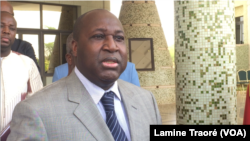  Zéphirin Diabré, chef de file de l’opposition, a rencontré Rock Kaboré sur la nouvelle constitution, à Ouagadougou, au Burkina, le 19 avril 2018. 