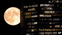 ภาพซูเปอร์มูนในนิวยอร์ก