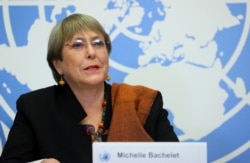 FILE - UN High Commissioner for Human Rights Michelle Bachelet.