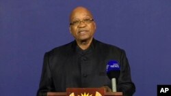 Le président sud-africain Jacob Zuma, annonçant le décés de Nelson Mandela