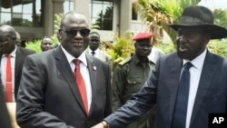 Mataimakin Shugaban Sudan ta Kudu Na Daya Riek Machar, da Shugaban Kasa Salva Kiir