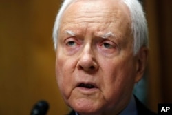 Chair of the Senate Finance Committee Sen. Orrin Hatch, R-Utah, speaks during a committee hearing on tariffs with testimony from Secretary of Commerce Wilbur Ross, on Capitol Hill, June 20, 2018 in Washington.