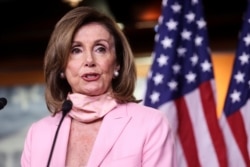 U.S. House Speaker Nancy Pelosi (D-CA) addresses her weekly news conference with Capitol Hill reporters at the U.S. Capitol in Washington, June 18, 2020.