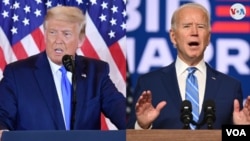 Kombinacija fotografija Donalda Trumpa i Joe Bidena, arhiva