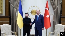 Ուկրաինայի ու Թուրքիայի նախագահներ Վոլոդիմիր Զելենսկին ու Ռեջեփ Թայիփ Էրդողանը։ Անկարա, փետրվարի 18, 2025թ․։