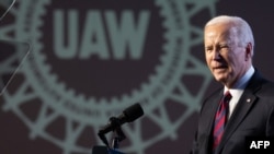 El presidente de Estados Unidos, Joe Biden, habla en la convención política del sindicato United Auto Workers en el Marriott Marquis de Washington el 24 de enero de 2024. El UAW respaldó a Biden para las elecciones presidenciales de 2024.