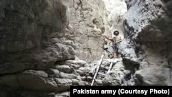 Pakistan's army released the following picture to media of what it says is the cave in Mastung where militants were holed up. 