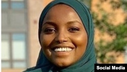 FILE - Nadia Mohamed, shown here in a photo from her Facebook election campaign page, became the first Somali-American to be elected mayor when she won her race in St. Louis Park, Minnesota, on Nov. 7, 2023.