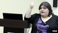 支联会中联办悼念湖南民运人士李旺阳“被自杀”四周年(美国之音海彦拍摄)