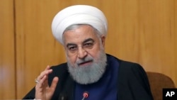 Rais wa Iran, Hassan Rouhani. Mei 8, 2019.