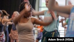 Mandisa Haarhoof attends an African dance class at the University of Florida.
