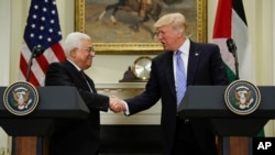 Rais Donald Trump na Kiongozi wa Palestina Mahmoud Abbas