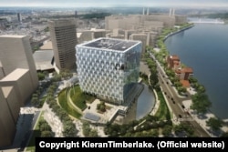 Проектне зображення будівлі нового посольства США у Лондоні на південному березі Темзи