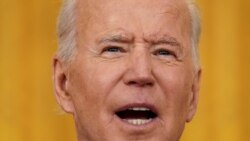 拜登总统在美国燃油管道运输公司Colonial Pipeline遭受网络袭击后见记者（路透社2021年5月10日）