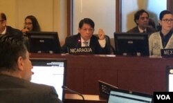 El canciller de Nicaragua, Denis Moncada, rechazó la sesión extraordinaria convocada por la OEA, a instancias de su secretario general, Luis Almagro, el viernes 11 de enero de 2019.