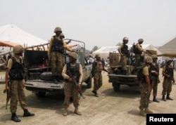 FILE - Pakistani soldiers are seen in the country's Khyber tribal region.
