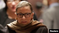 FILE - U.S. Supreme Court Justice Ruth Bader Ginsburg arrives to watch U.S. President Barack Obama's State of the Union address to a joint session of Congress in Washington, Jan. 12, 2016.