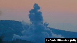 Opération "Olive Branch" de l'aviation turque dans l'enclave syrienne d'Afrin au nord-ouest de la Syrie le 20 janvier 2018.